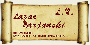 Lazar Marjanski vizit kartica